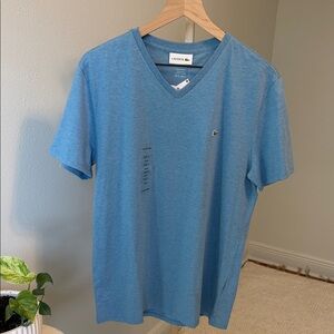 NWT Lacoste Men's Light Blue V-Neck Tee sz L